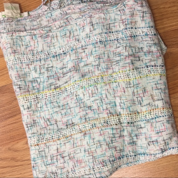 UO Cream and Multi Color Scarf with Fringe - Picture 4 of 7